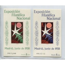 ESPAÑA 1958 BLOQUES Yv. 19/20 NUEVOS MINT, RAROS 90 EUROS
